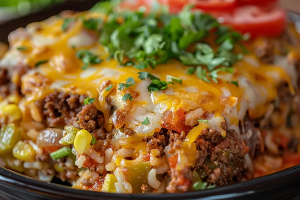 Cheesy Beef and Rice Casserole