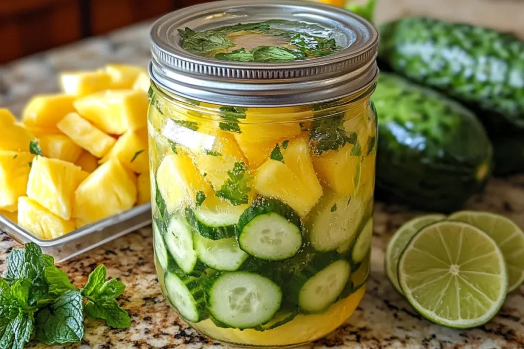 Cucumber Pineapple Ginger Coconut Water Recipe